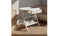 Multi-Functional Mobile Baby Changing Station Silent Casters Adjustable Height Changing Table Formaldehyde-Safe for Newborns, Infants