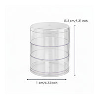 3-Tier Collectible Display Case Multi-Layer Rotating Storage Box Space-Saving