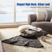 Cashmere Knit Cape, Thick High Neck Shawl, Autumn Winter, Layered