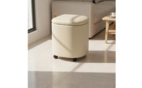 Makeup Chair with Wheels Soft Padded Seat Storage Ottoman Stool for Bedroom