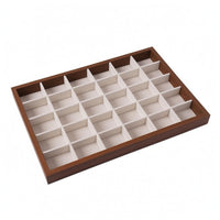 Walnut Jewelry Tray Beige Lined Household Storage Rectangular