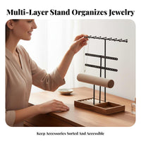 Earring and Bracelet Display Rack Space Saving Jewelry Tree Stand Earring Display Holder Large Capacity for Bedroom, Bureau Top