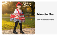 Fire Truck Costume Lightweight Wearable Vehicle Costume Double-Sided Pattern