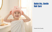 Kids Hair Drying Cap, Super Absorbent Quick Dry Towel, Cartoon Animal Design, Soft Microfiber, Parent-Child, Adult Use