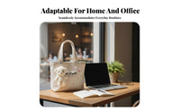 Small closureed Canvas Handbag Lightweight Lunch Pouch Minimalist Print for Women