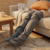 Fleece Leg Warmers Elasticized Thigh High Socks Leg Warmers Warm Apparel Comfortable for Women, Cold Weather, Lounging