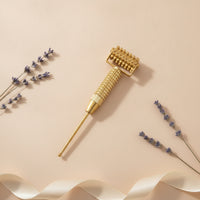 Brass Massager with Roller Textured Acupoint Pressing Tool Ergonomic