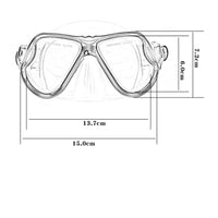 Tempered Glass Dive Mask Frosted Finish Silicone Snorkel Mask Myopia Lens Ready