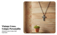 Intricate Pattern Vintage Cross Charm Engraved Engraving S Vintage Charm Necklace Meaningful Gift for Young Adults, Women, Home Decor