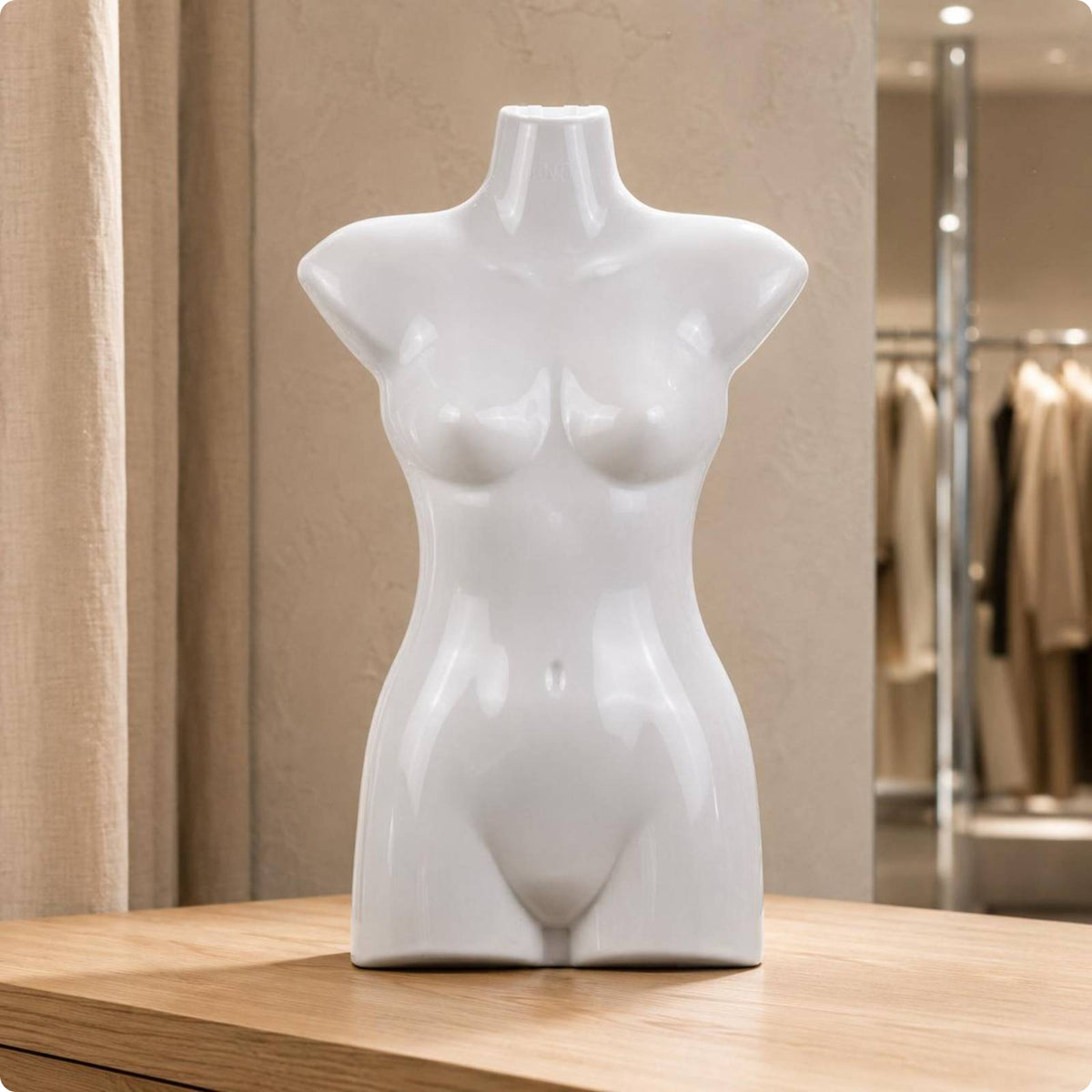 Female Half Body Mannequin Glossy Finish Half Body Dress Form Legless