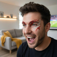Global Football Championship Face Sticker Glittery National Flag Face Gems