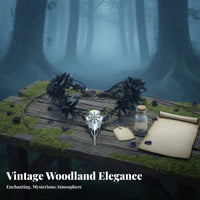 Nature-Inspired Dark Elegant Flower Headband, Halloween Vintage Elf Hairpiece for Women