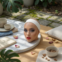Mannequin Head and Shoulders PVC Female Mannequin Bust Skin-Toned-Toned