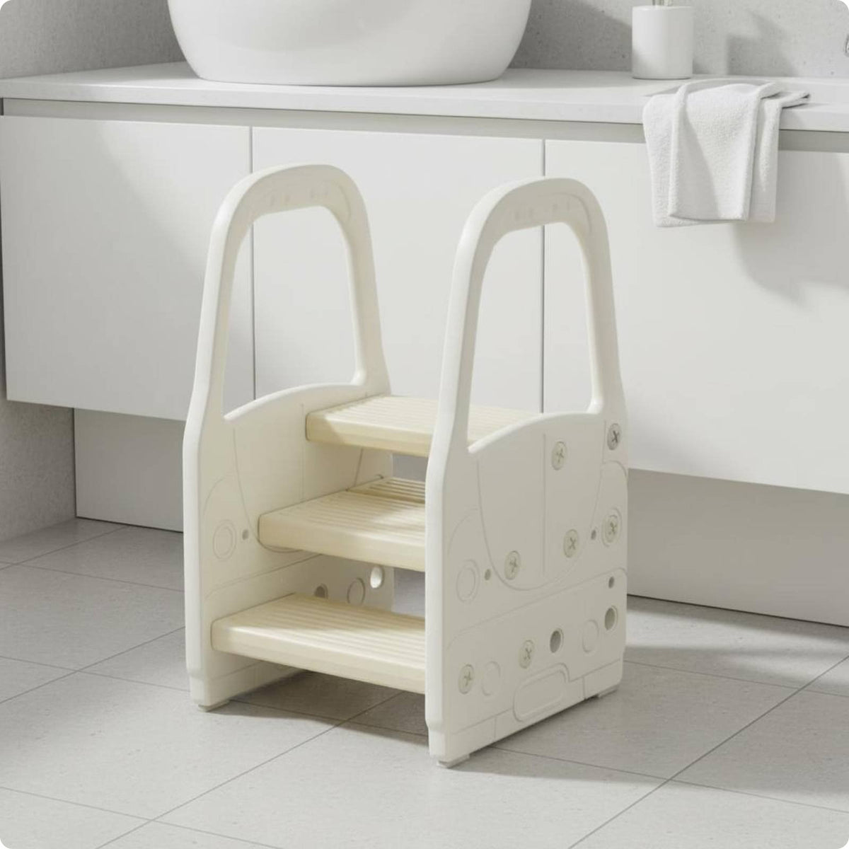 Kids Step Stool Plastic Baby Step Stool Water-Resistant for Toddlers