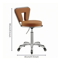 Height Adjustable Salon Chair Central Cutout Swivel Salon Chair Caster Wheels for Hair Stylists