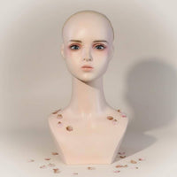 Hairpiece Display Head Molded Neckline Hairpiece Head Bust Ear Holes Synthetic Female Bust for Cosplayers