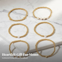 6 Pieces MAMA Letter Bracelet Set Mother's Day Gift MAMA Letter Bracelets