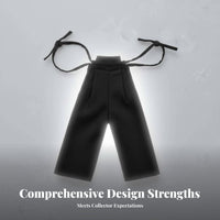 Black Doll Pants with Straps Cloth Material 1/6 Scale Action Figure Outfit