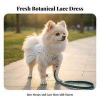 Breathable Small Dog Summer Dress Leash Attachable Floral Pet Dress Anti-Shedding for Young Dogs, Outdoor, Walks