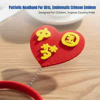 Patriotic Day Headband, Kids Patriotic Hair Accessory, Star Heart Flag Decoration, Chinese Style Holiday Headwear