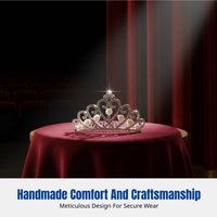 Kids Princess Hair Comb, Crystal Tiara Hairpin, Girls Festive Gathering Headwear, Handmade