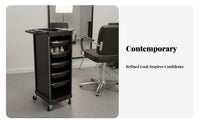 With Wheels 5-Drawer Salon Station Multi-Function 5-Drawer Stylist Station Multipurpose Beauty Trolley Universal Pulley for Hairdressers, Nail Technicians, Barbershop, Medical Practice, Workshop, Home