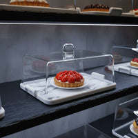 Rectangular Cake Cover Particle-Resistant Buffet Display Cover Rectangular Lidded Cake Tray Long-Lasting Transparent Food