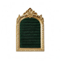 Arched Jewelry Frame Ornate Velvet-Covered Jewelry Stand Ribbed