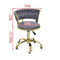Tufted Swivel Chair Padded Seating Curved Backrest