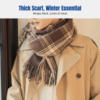 Winter Plaid Scarf, Unisex, Thick Imitation Cashmere, Warm Gift Box