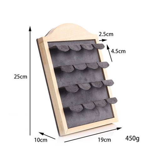 Wooden Earring Rack Large Capacity Tabletop Jewelry Display for Market Stall