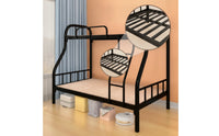Space-Saving Double Bunk Bed Frame Compact Metal Bunk Bed Heavy Duty Furniture Long-Lasting for Children, Shared Bedroom, Dorm Room