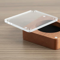 Wood Coin Box Clear Acrylic Cover Storage Easy to Accessible for Gift Giving