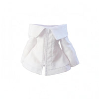 Exposed-Shoulder-Shoulder Doll Top Unfastened Back Long Sleeve Doll Top Stitched