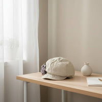 Flower Beret Bloom Design Linen Beret Lightweight for Autumn Wear