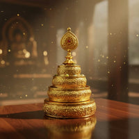 Tiered Mandala Plate Gilded Mandala Offering Plate Copper-Alloy for Display