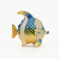 Fish Jewelry Box Shiny Ornament Small for Vanity, Display Shelf, Collectors