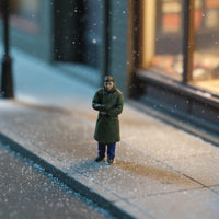 1:64 Scale Miniature Person High Intricacy 1:64 Scale People Figures Overcoat Figure Detailed Painting for Collectors