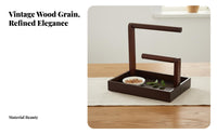 Multi-Functional Wooden Bracelet Holder with Tray Space-Saving Crossbar Jewelry Stand Easy Assembly for Dressing Table, Craft Exhibition