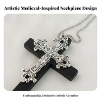 Large Cross medallion medieval-inspired and design Statement Cross medallion chain Dark artistic and design