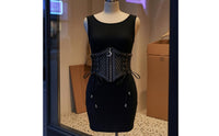 Lace-up Waist Cincher PU Leather Clothing Accessory Zipper Closure