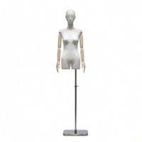 Half-Body Female Mannequin Telescopic Clothing Form Mirrored Base