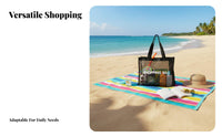 Lightweight Mesh Tote Bag Sturdy Large Capacity Beach Bag Comfortable Straps for Shoppers, Students, Daily Use, Travel, Picnic