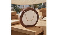Circular-Shaped Jewelry Stand Framed Walnut Necklace Display Stand Elegant