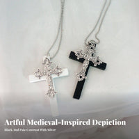Large Cross medallion medieval-inspired and design Statement Cross medallion chain Dark artistic and design