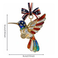 Hummingbird Ornament Lightweight Patriotic Bird Ornament Crystal-Like Clarity