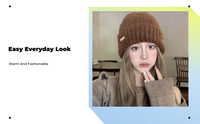 Knit Winter Hat for Women Warm Ear Cover Soft Wool Blend