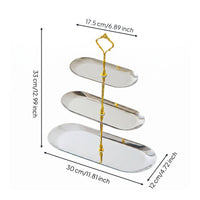 3 Tier Dessert Stand Metal Frame Stainless Steel Dessert Tray Easy to Clean