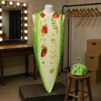 Bitter Melon Costume Realistic Print Vegetable Cosplay Suit Lightweight Dress up Outfit for Stage Performance
