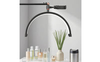 Articulated Joints Circular Light with Stand Height Adjustable Clamp Circular Light Black Lighting Equipment for Makeup, Live Broadcasting, Photo Taking